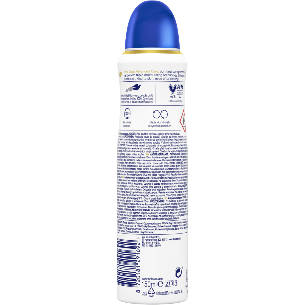 Антиперспірант Dove Оригінал 150 мл (8720181291692/8720181291715) - фото 2 Антиперспірант Dove Оригінал 150 мл (8720181291692/8720181291715) - фото 2