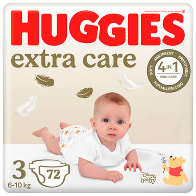 Підгузки Huggies Extra Care 3 (6-10 кг) 72шт (5029053578095) - фото 1