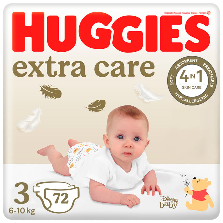 Підгузки Huggies Extra Care 3 (6-10 кг) 72шт (5029053578095) - фото 1