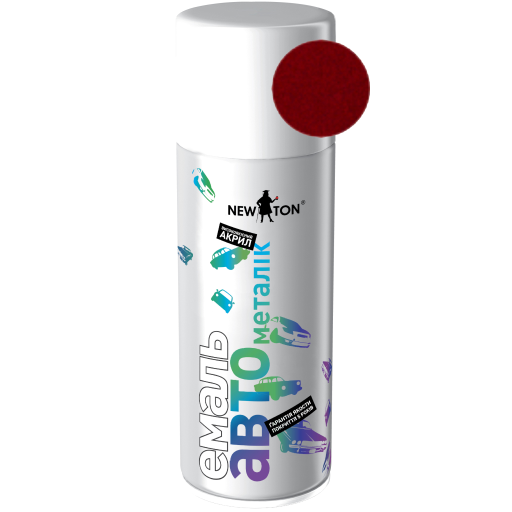 Аерозольна фарба для автомобіля New Ton 104 мет. калина 400 мл (000000291) - фото 1 Аерозольна фарба для автомобіля New Ton 104 мет. калина 400 мл (000000291) - фото 1
