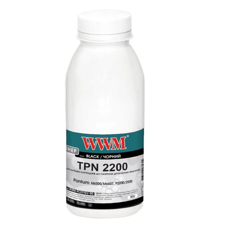 Тонер Pantum M6500/M6607, P2200/2500, 90г Black, chip WWM (TC-PC-211RB-WWM) - фото 1