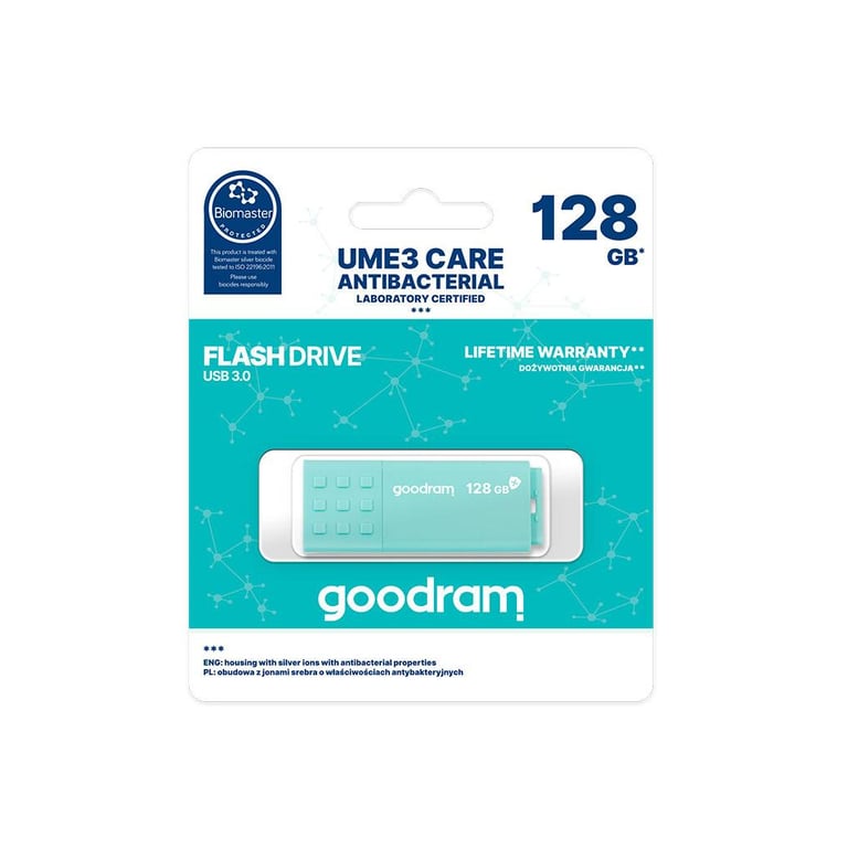 USB флеш накопичувач Goodram 128GB UME3 Care Green USB 3.2 (UME3-1280CRR11) - фото 3