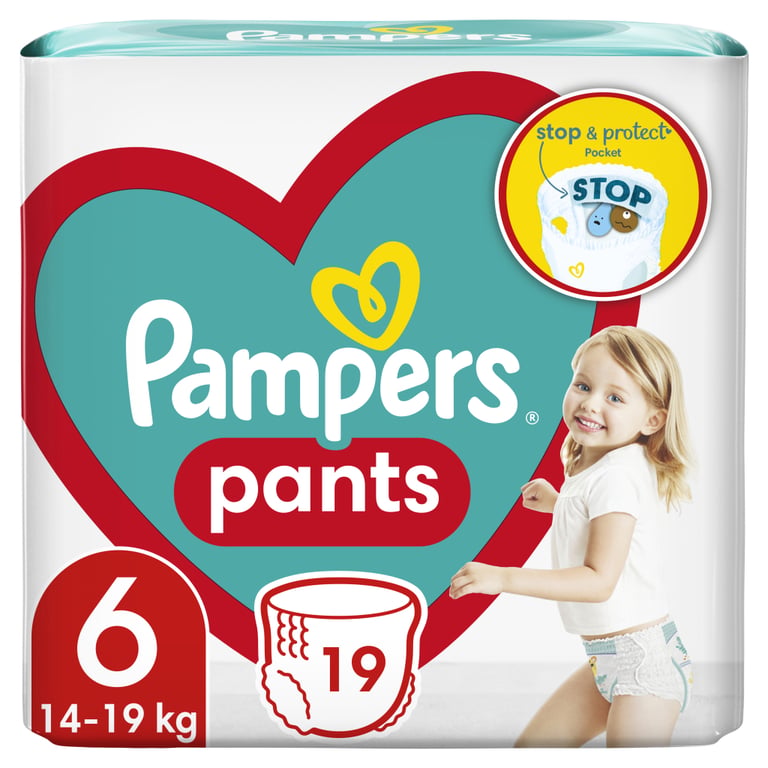 Підгузки Pampers трусики Pants Giant Розмір 6 (14-19 кг) 19 шт (8006540067802) - фото 1