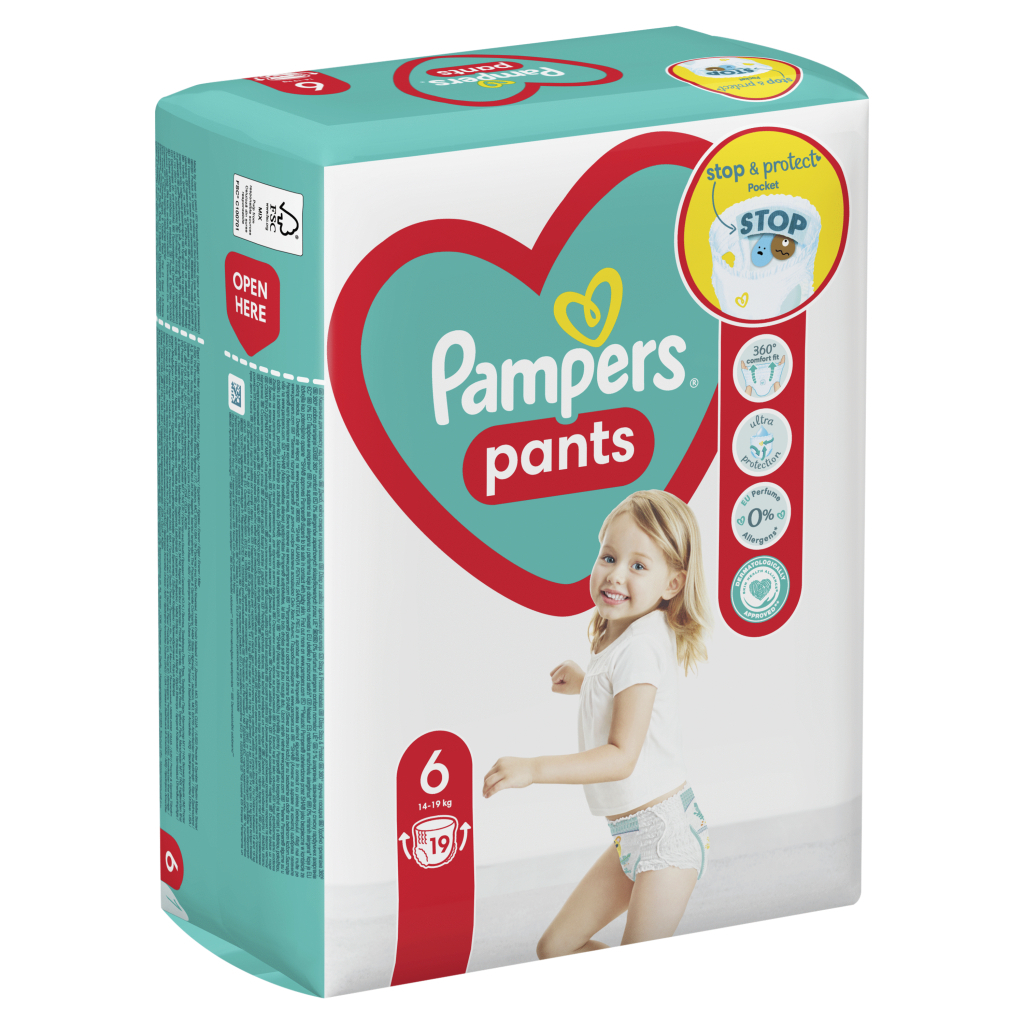Підгузки Pampers трусики Pants Giant Розмір 6 (14-19 кг) 19 шт (8006540067802) - фото 3 Підгузки Pampers трусики Pants Giant Розмір 6 (14-19 кг) 19 шт (8006540067802) - фото 3
