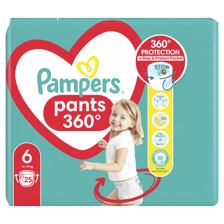 Підгузки Pampers трусики Pants Giant Розмір 6 (14-19 кг) 25 шт (8006540069745) - фото 2