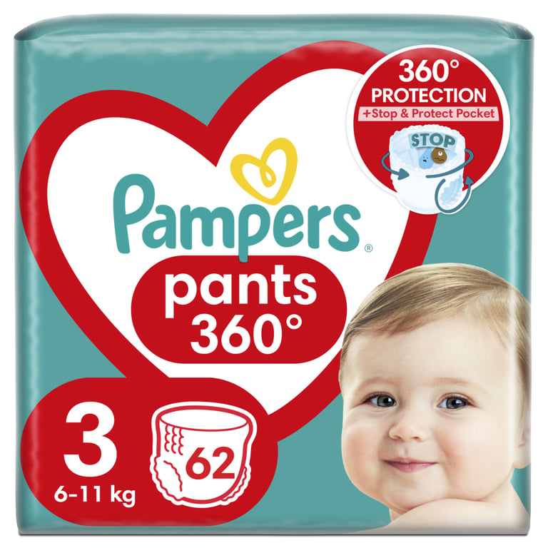 Підгузки Pampers трусики Pampers Pants Розмір 3 (6-11кг) 62 шт (8006540069233) - фото 1