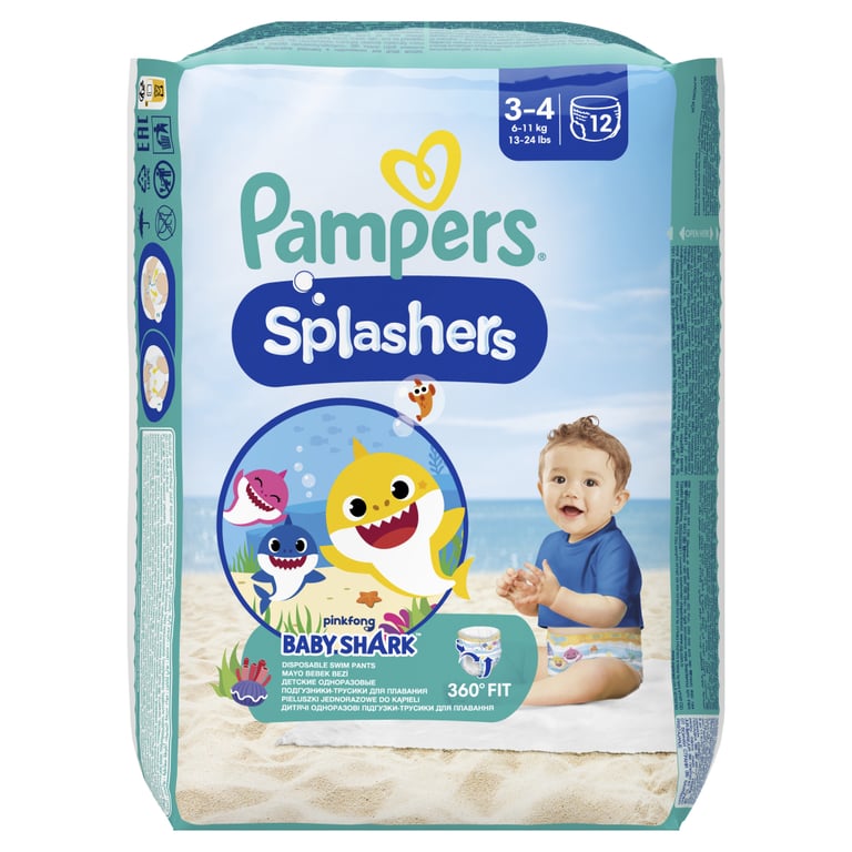 Підгузки Pampers для плавання Splashers Розмір 3-4 (6-11 кг) 12 шт (8001090698346) - фото 2