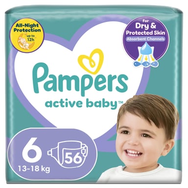 Підгузки Pampers Active Baby Giant Розмір 6 (13-18 кг) 56 шт (8001090950130) - фото 1