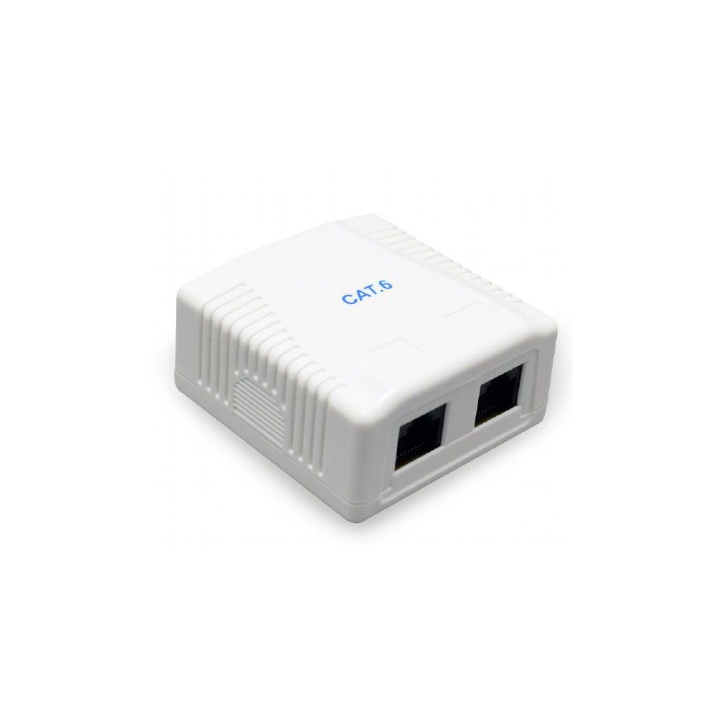 Комп'ютерна розетка Cablexpert RJ45x2 UTP, cat.6 (NCAC-2U6-01) - фото 1