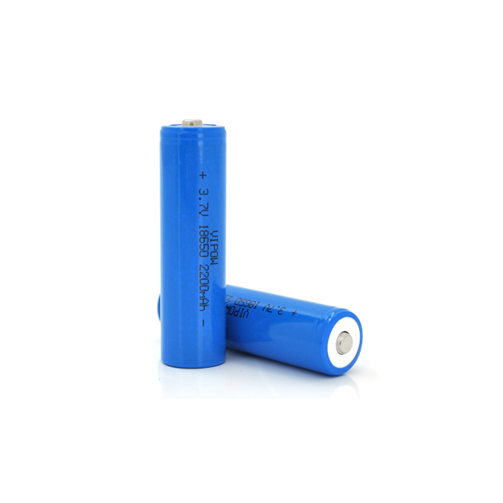 Акумулятор 18650 Li-Ion ICR18650 TipTop, 2200mAh, 3.7V, Blue Vipow (ICR18650-2200mAhTT) - фото 1