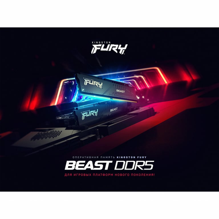 Модуль пам'яті для комп'ютера DDR5 32GB (2x16GB) 5600 MHz Beast Black Kingston Fury (ex.HyperX) (KF556C40BBK2-32) - фото 5