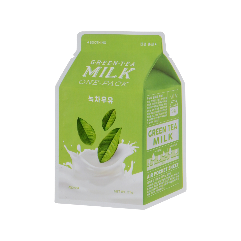 Маска для обличчя A%27pieu Green Tea Milk One-Pack 21 г (8806185780278)