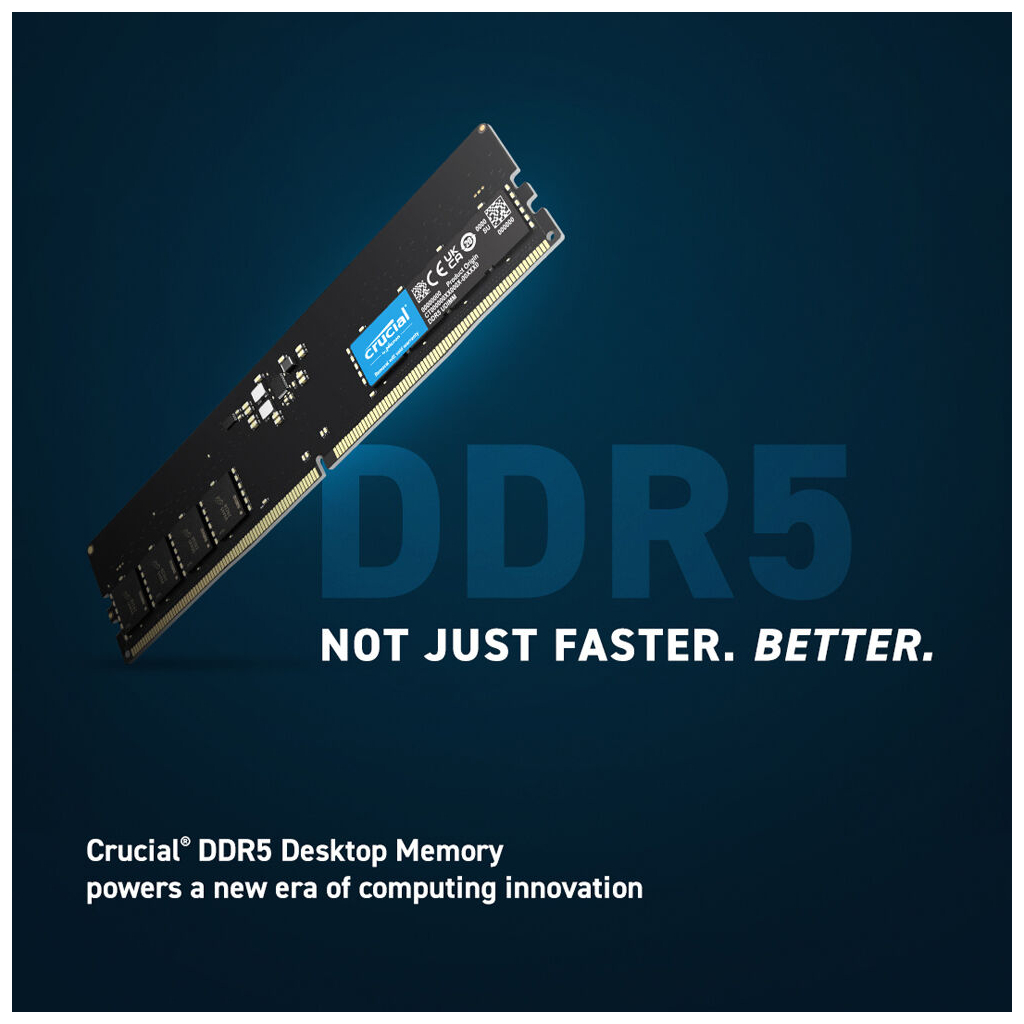 Модуль пам'яті для комп'ютера DDR5 32GB 4800 MHz Micron (CT32G48C40U5) - фото 2 Модуль пам'яті для комп'ютера DDR5 32GB 4800 MHz Micron (CT32G48C40U5) - фото 2