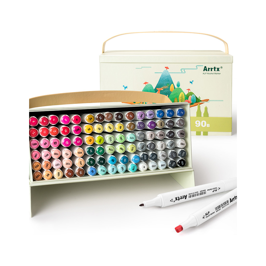 Художній маркер Arrtx Спиртові Alp ASM-0290B 90 кольорів (LC302475) - фото 1