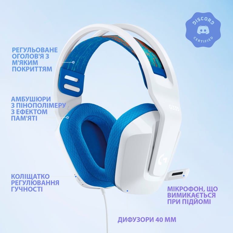 Навушники Logitech G335 Wired Gaming White (981-001018) - фото 6