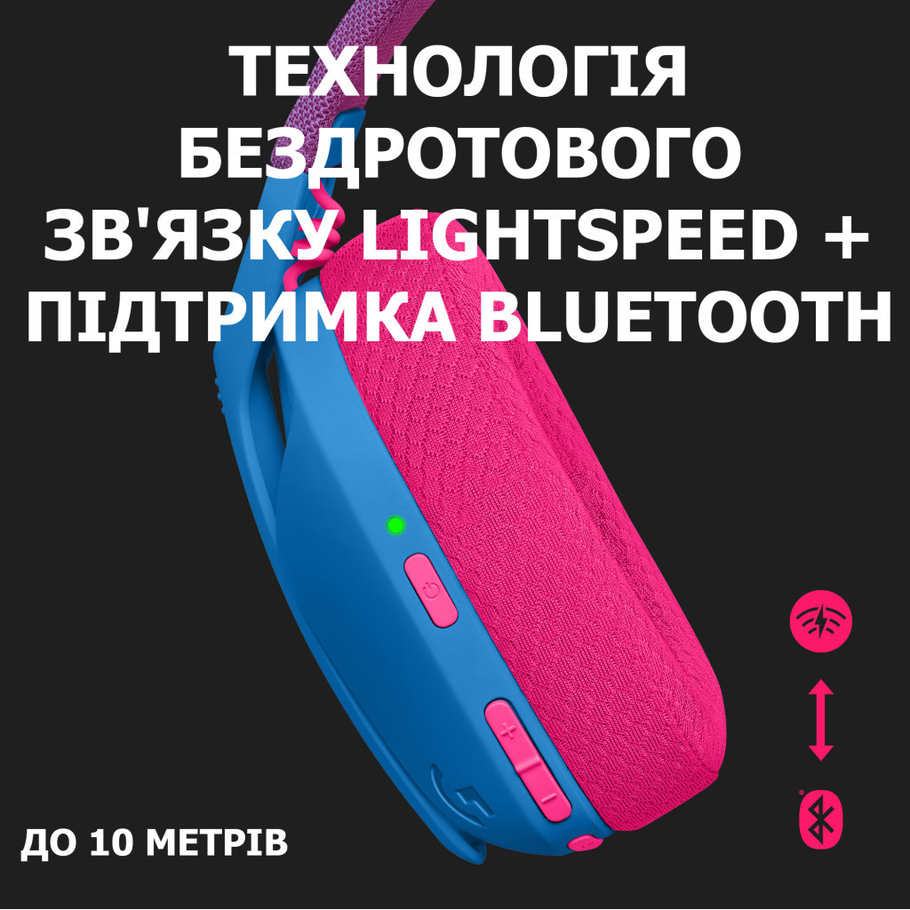 Навушники Logitech G435 Lightspeed Wireless Gaming Headset Blue (981-001062) - фото 3 Навушники Logitech G435 Lightspeed Wireless Gaming Headset Blue (981-001062) - фото 3