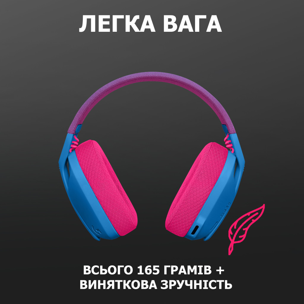 Навушники Logitech G435 Lightspeed Wireless Gaming Headset Blue (981-001062) - фото 6 Навушники Logitech G435 Lightspeed Wireless Gaming Headset Blue (981-001062) - фото 6