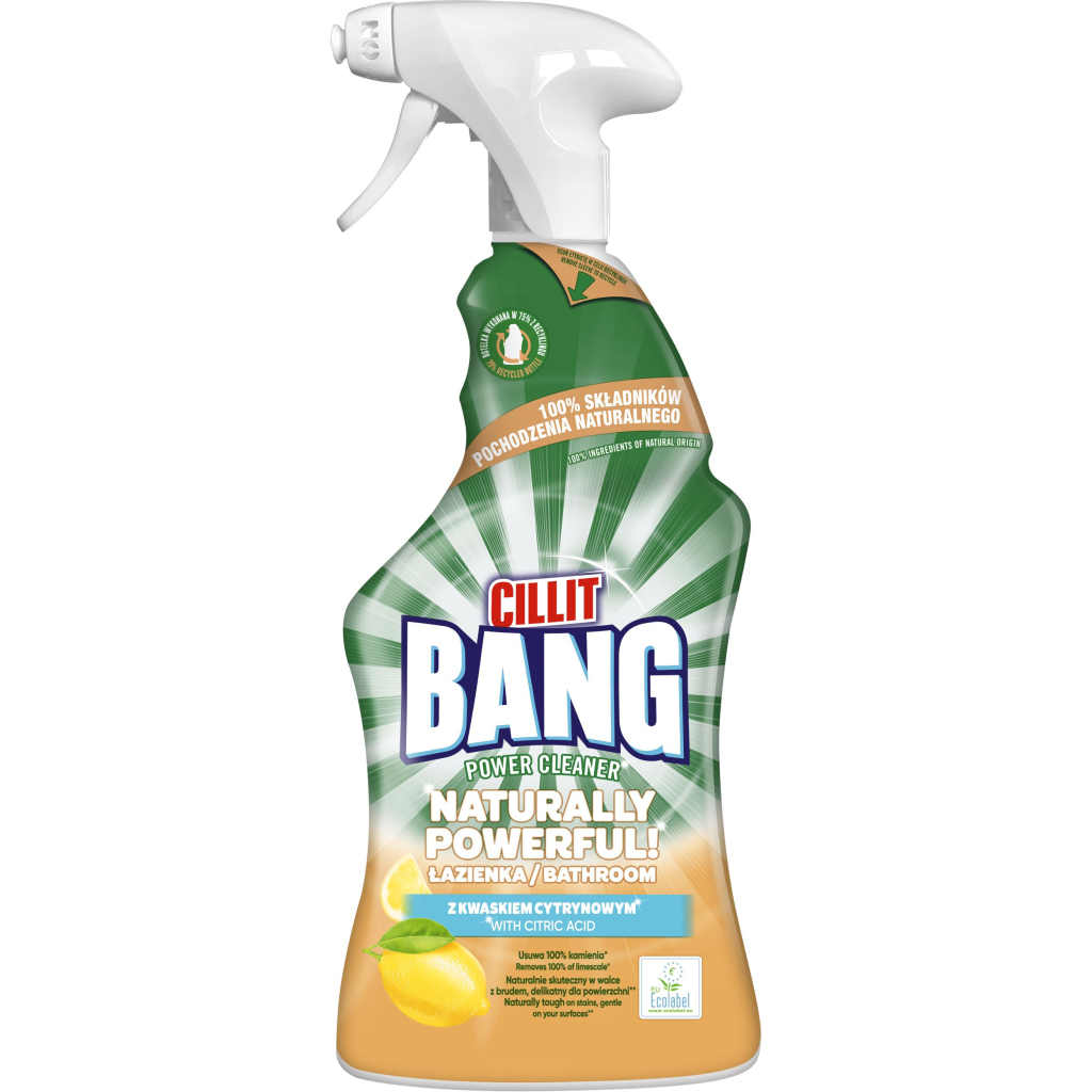 Спрей для чищення ванн Cillit Bang Природна сила Антиналіт 750 мл (5900627093377/4002448143727) - фото 1 Спрей для чищення ванн Cillit Bang Природна сила Антиналіт 750 мл (5900627093377/4002448143727) - фото 1