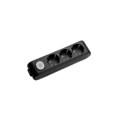 Колодка для подовжувача Panasonic X-tendia 3 гнізда black WLTA04302BL-UA (WLTA04302BL-UA) - фото 1