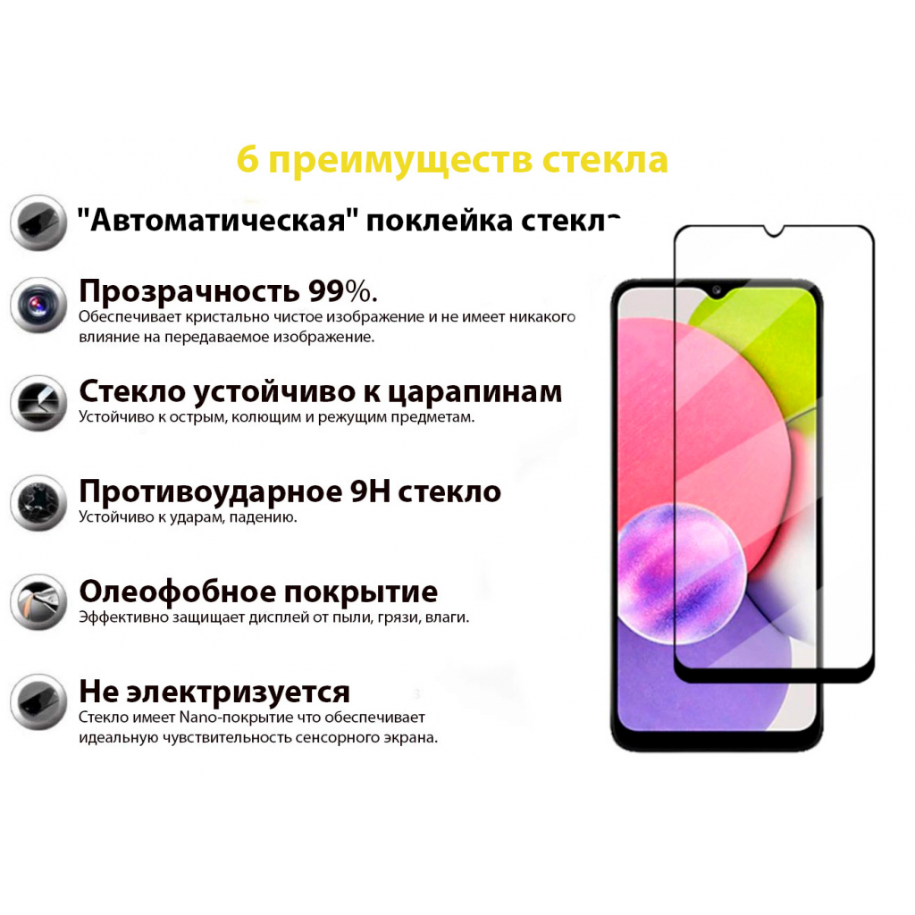 Скло захисне BeCover Samsung Galaxy A03 Core SM-A032/ A03 SM-A035 Black (707102) - фото 2 Скло захисне BeCover Samsung Galaxy A03 Core SM-A032/ A03 SM-A035 Black (707102) - фото 2