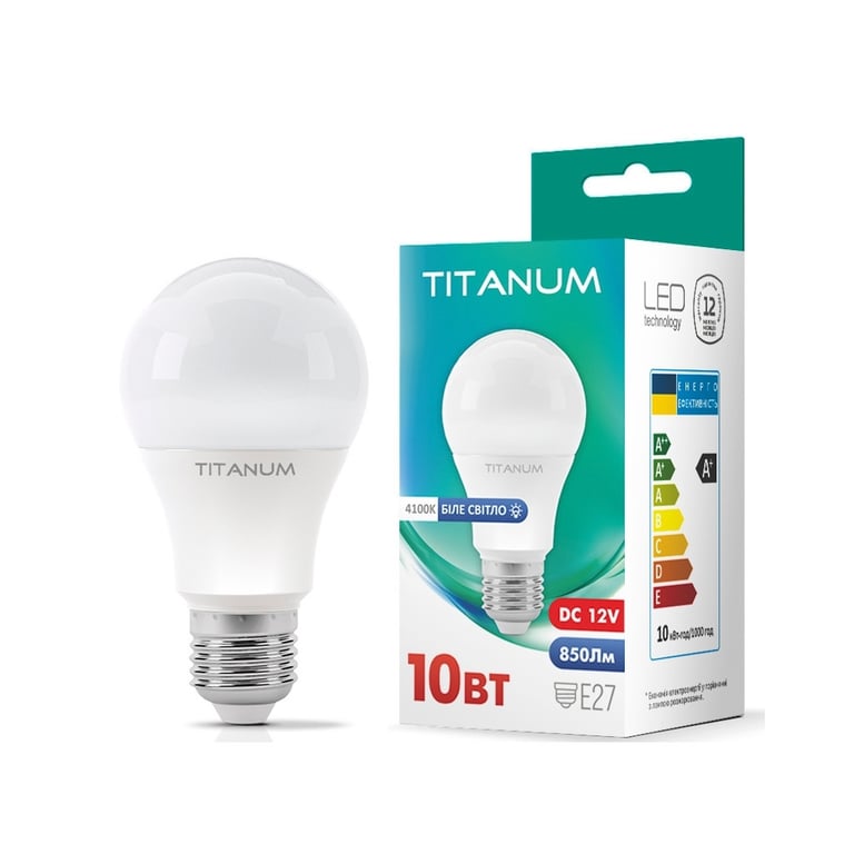Лампочка TITANUM LED A60 12V 10W E27 4100K (TLA6010274-12V) - фото 3