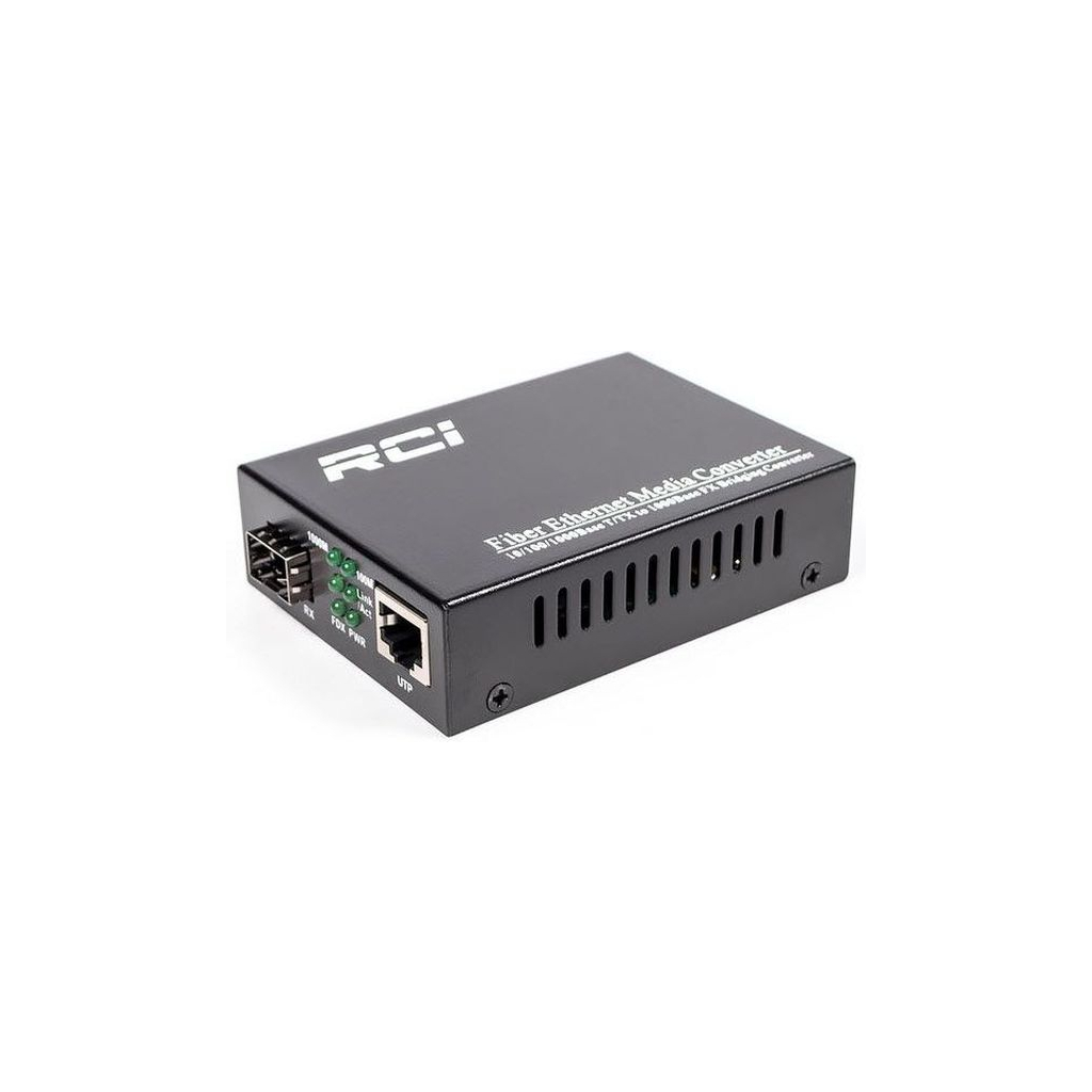 Медіаконвертер RCI 1G, SFP slot, RJ45, standart size metal case (RCI300S-G) - фото 1
