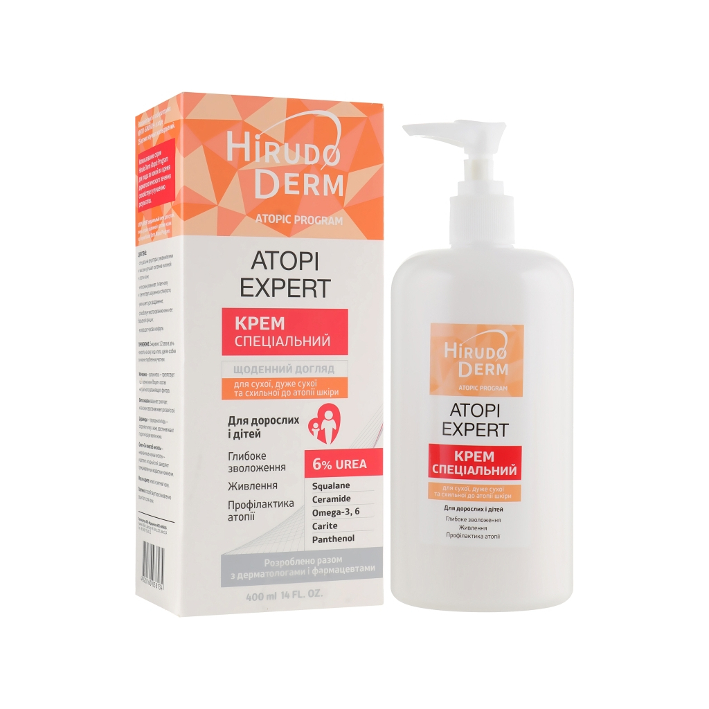 Крем для тіла Біокон Hirudo Derm Atopic Program Аtopi Expert 400 мл (4820160038134) - головне фото