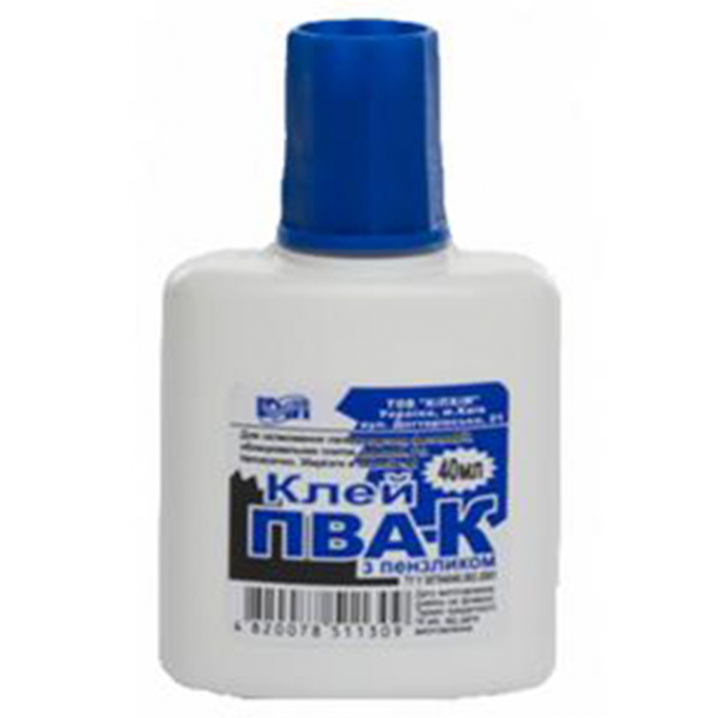 Клей КіП ПВА-К 40 мл з пензликом (GLUE-KIP-PVA-40ML) - головне фото