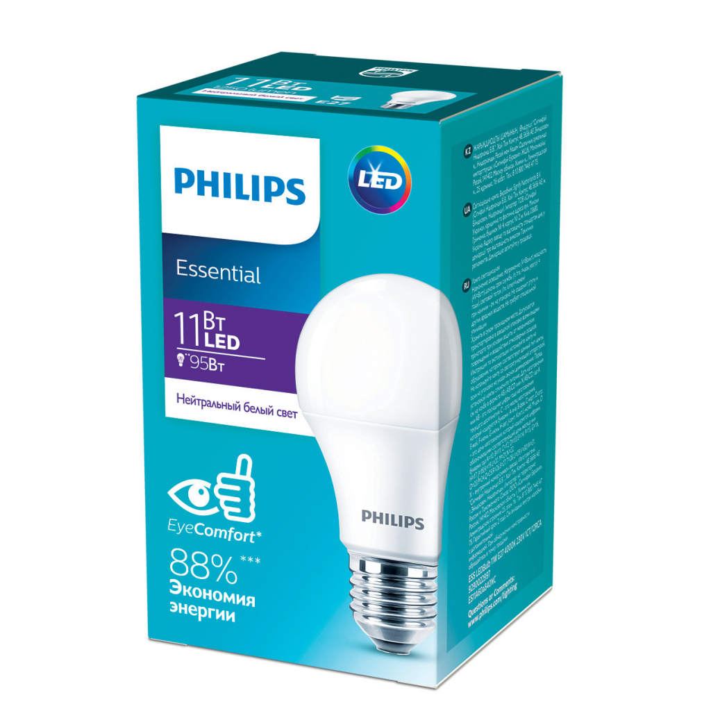 Лампочка Philips ESS LEDBulb 11W 1250lm E27 840 1CT/12RCA (929002299787) - фото 2 Лампочка Philips ESS LEDBulb 11W 1250lm E27 840 1CT/12RCA (929002299787) - фото 2