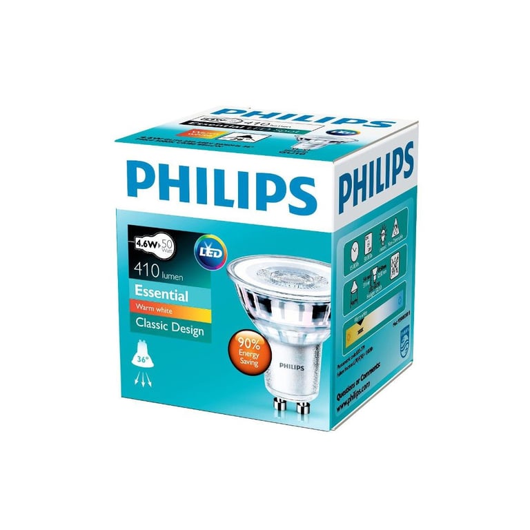 Лампочка Philips Essential LED 4.6-50W GU10 830 36D (929001218108) - фото 2