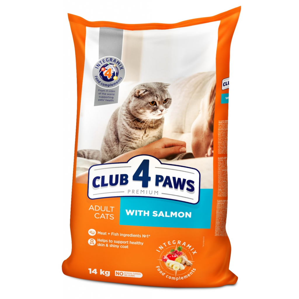 Сухий корм для кішок Club 4 Paws Преміум. З лососем 14 кг (4820083909238) Сухий корм для кішок Club 4 Paws Преміум. З лососем 14 кг (4820083909238)