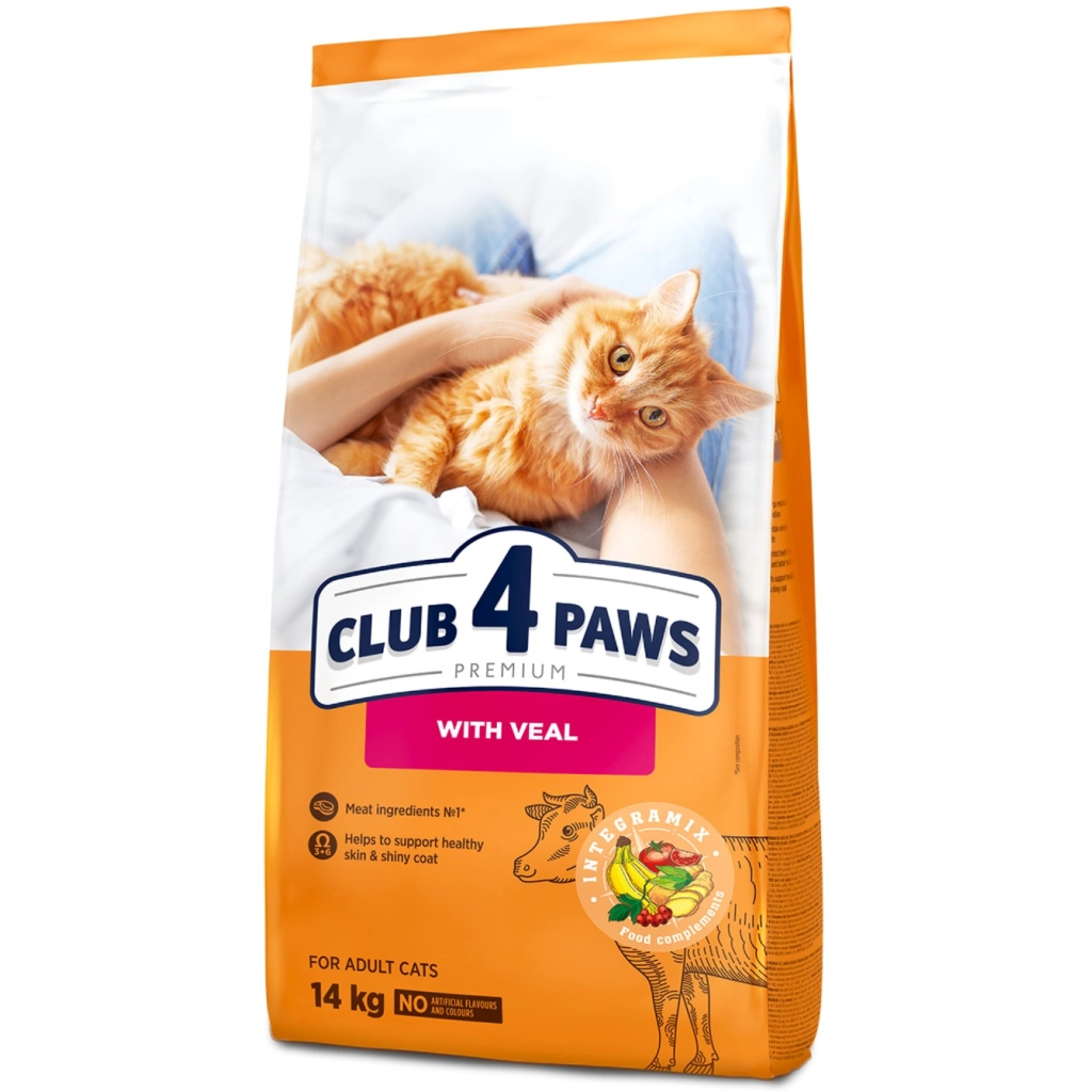 Сухий корм для кішок Club 4 Paws Преміум. З телятиною 14 кг (4820083909207) - фото 1 Сухий корм для кішок Club 4 Paws Преміум. З телятиною 14 кг (4820083909207) - фото 1