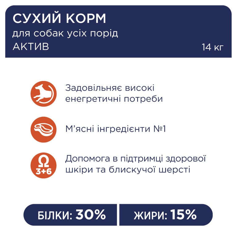 Сухий корм для собак Club 4 Paws Преміум. Актив 14 кг(UP) (4820215366274) - фото 4