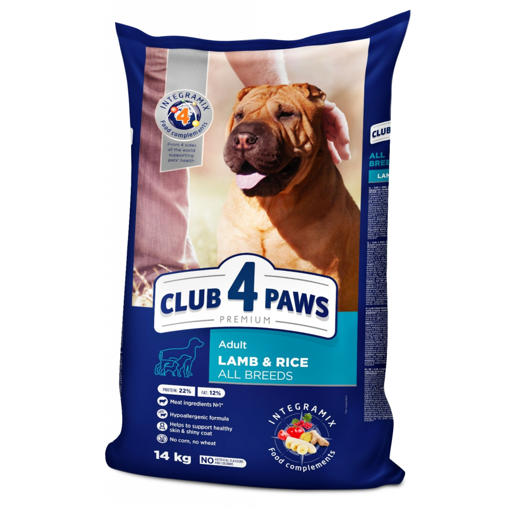 Сухий корм для собак Club 4 Paws Преміум. Ягня і рис 14 кг (4820083909573) - головне фото