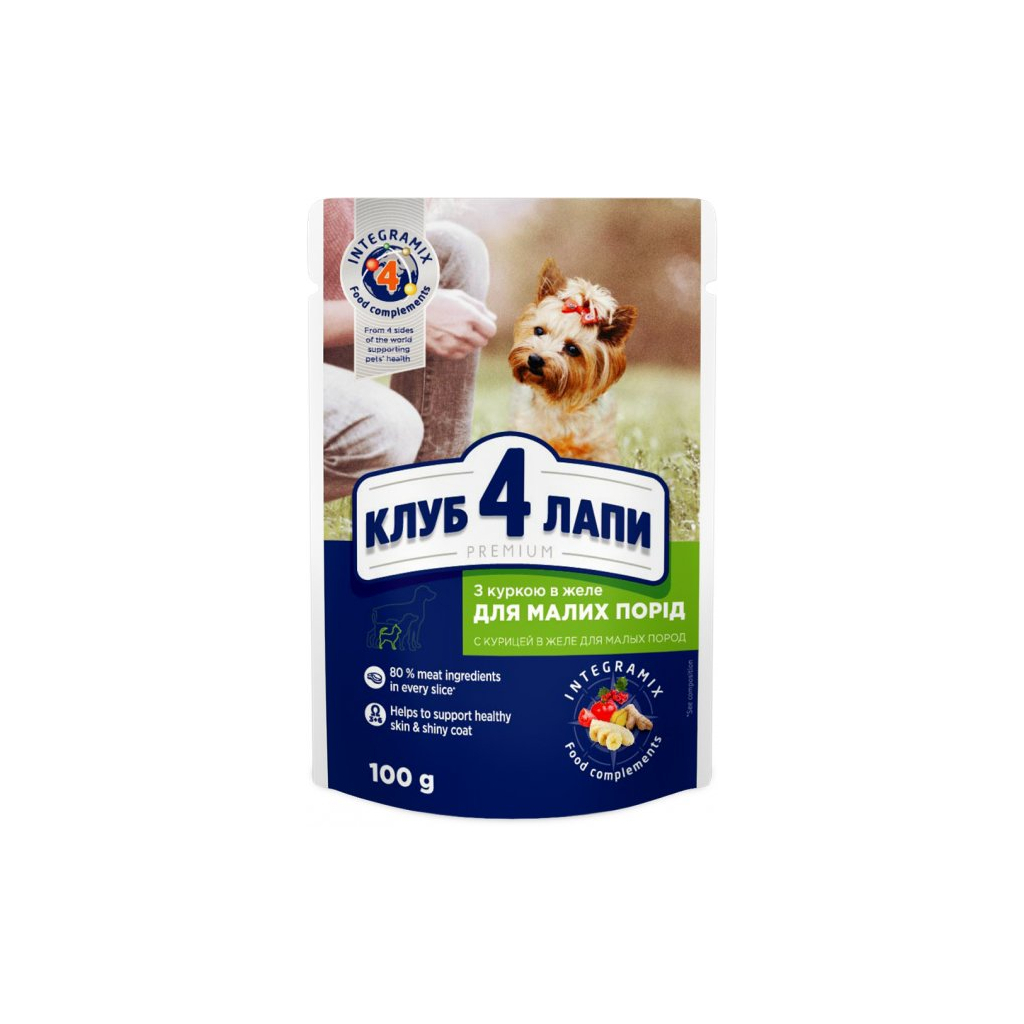 Вологий корм для собак Club 4 Paws з куркою в желе 100 г (4820083908880) Вологий корм для собак Club 4 Paws з куркою в желе 100 г (4820083908880)