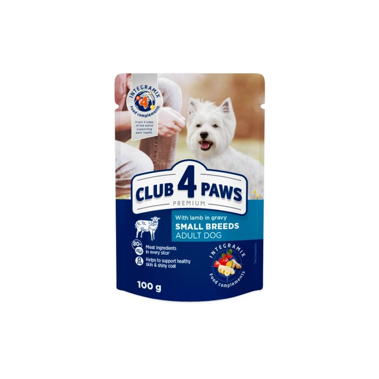 Вологий корм для собак Club 4 Paws для малих порід з ягням у соусі 100 г (4820215363464) - фото 1