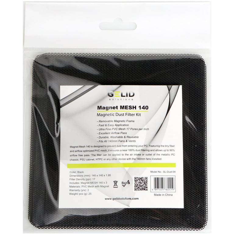 Пиловий фільтр для ПК Gelid Solutions MAGNET MESH DUST FILTER 140 3pcs (SL-Dust-04) - фото 2