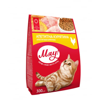 Сухий корм для кішок Мяу! з куркою 300 г (4820215364553) - фото 1