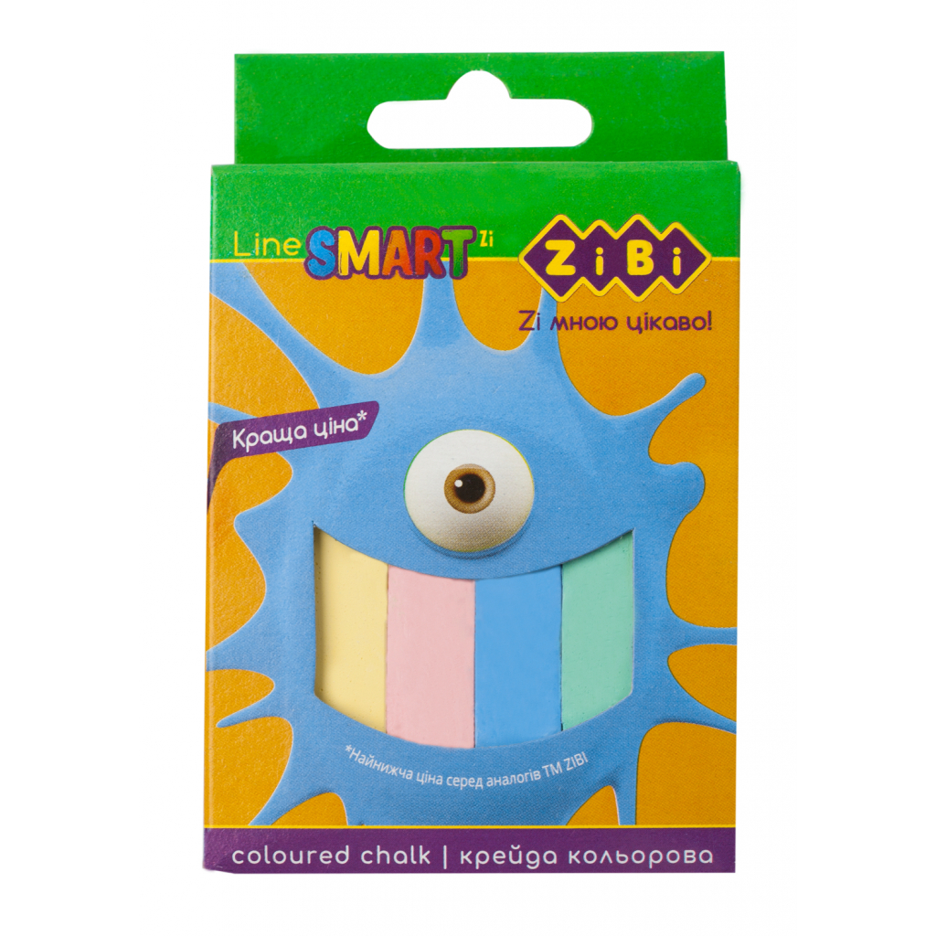 Крейда ZiBi кольорова квадратна, 12 шт, SMART Line (ZB.6705-99) Крейда ZiBi кольорова квадратна, 12 шт, SMART Line (ZB.6705-99)