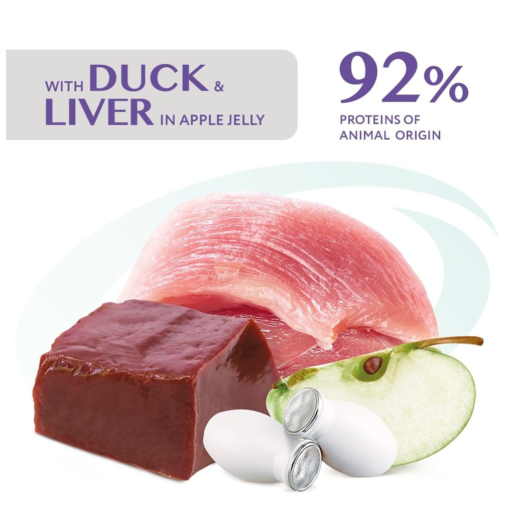 Вологий корм для кішок Optimeal з ефектом виведення шерсті з качкою та печінкою в желе 85 г (4820215364027) - фото 2 Вологий корм для кішок Optimeal з ефектом виведення шерсті з качкою та печінкою в желе 85 г (4820215364027) - фото 2