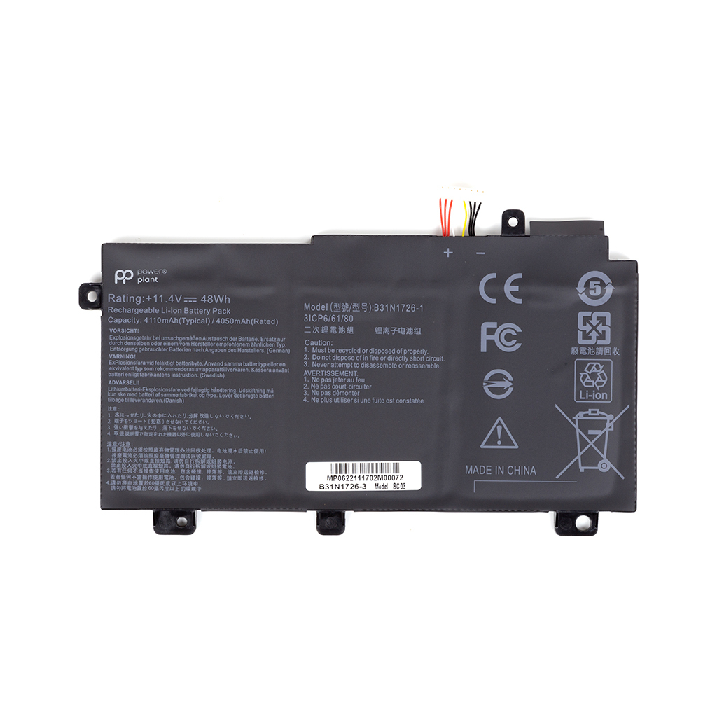 Акумулятор до ноутбука ASUS TUF Gaming FX504GD (B31N1726) 11.4V 3900mAh, Shape-A PowerPlant (NB431151) Акумулятор до ноутбука ASUS TUF Gaming FX504GD (B31N1726) 11.4V 3900mAh, Shape-A PowerPlant (NB431151)