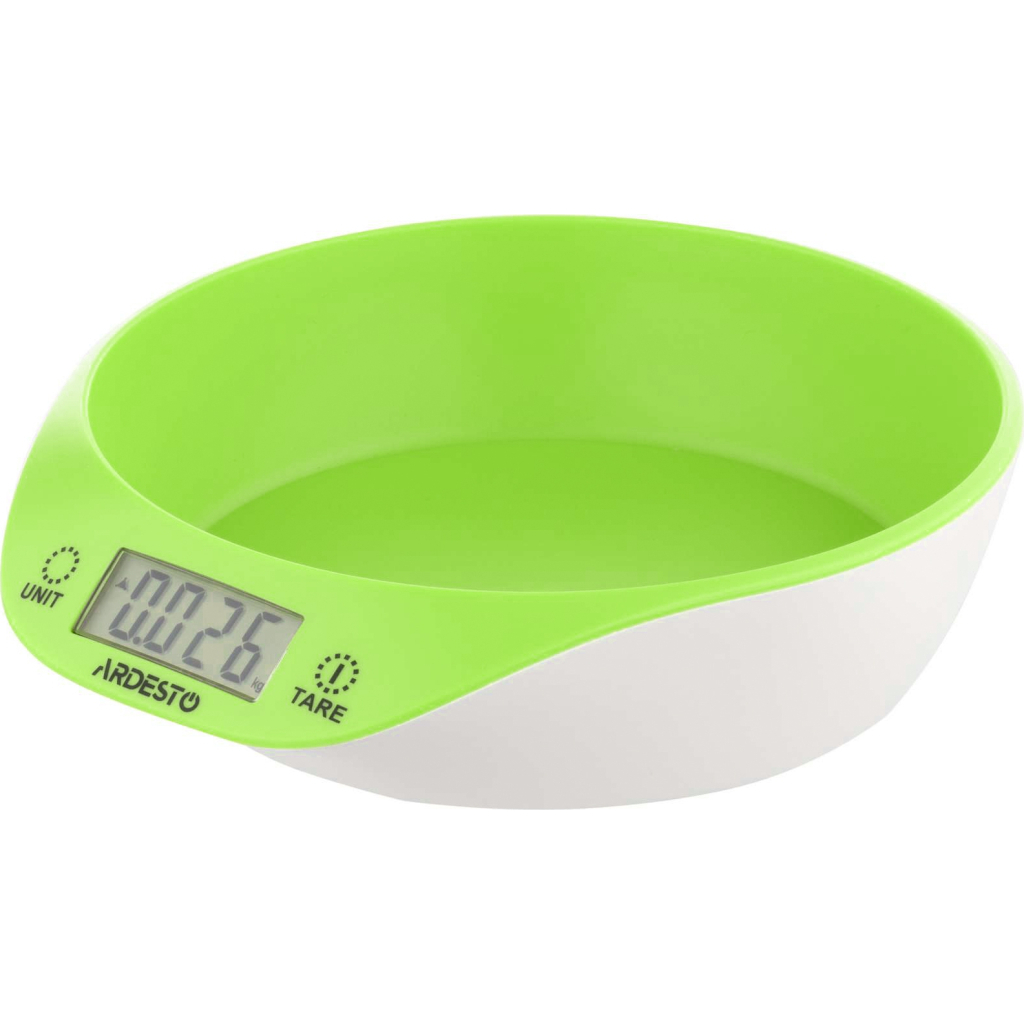 Ваги кухонні Ardesto SCK-900BGR макс. вага 5 кг/білий+зелений (SCK-900BGR) - фото 2 Ваги кухонні Ardesto SCK-900BGR макс. вага 5 кг/білий+зелений (SCK-900BGR) - фото 2