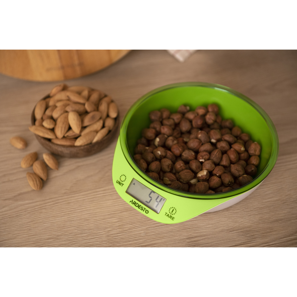 Ваги кухонні Ardesto SCK-900BGR макс. вага 5 кг/білий+зелений (SCK-900BGR) - фото 8 Ваги кухонні Ardesto SCK-900BGR макс. вага 5 кг/білий+зелений (SCK-900BGR) - фото 8