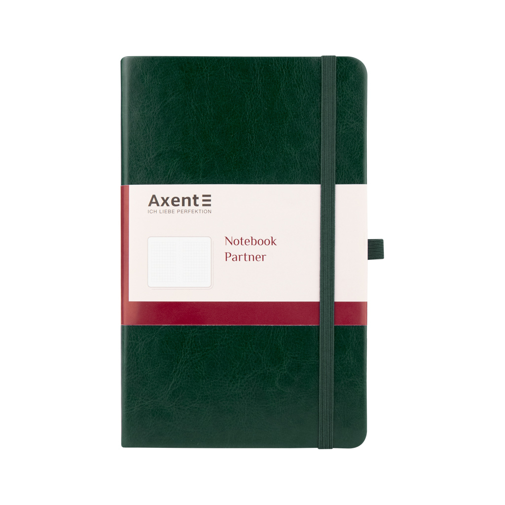 Блокнот Axent Partner Lux 125х195 мм 96 аркушів у клітинка Зелений (8202-04-A) Блокнот Axent Partner Lux 125х195 мм 96 аркушів у клітинка Зелений (8202-04-A)
