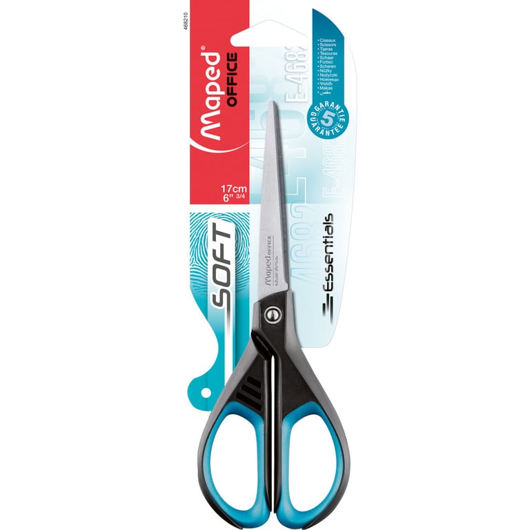 Ножиці Maped ESSENTIALS SOFT 170мм, чорний із синім (MP.468210) - фото 1