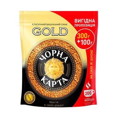 Кава Чорна карта розчинна 400г, пакет,"Gold" (ck.51051) - фото 1