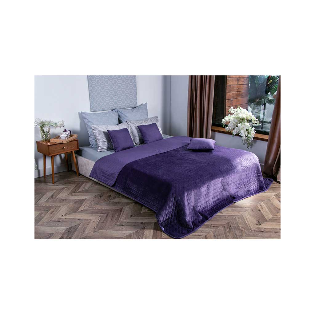 Покривало Руно двостороннє VeLour Фіолетове 180 х 220 см (340.55_Violet) - фото 2 Покривало Руно двостороннє VeLour Фіолетове 180 х 220 см (340.55_Violet) - фото 2