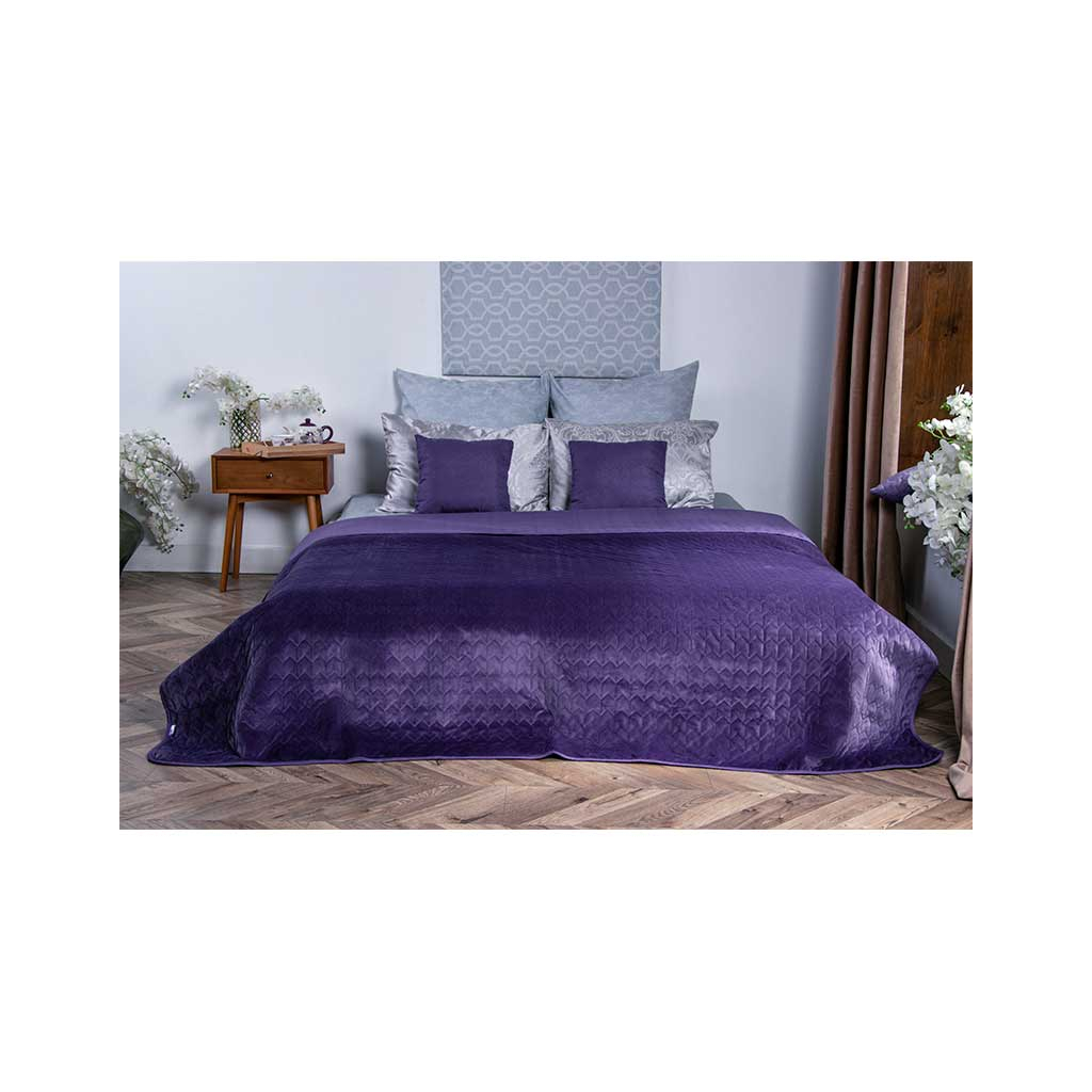 Покривало Руно двостороннє VeLour Фіолетове 180 х 220 см (340.55_Violet) - фото 3 Покривало Руно двостороннє VeLour Фіолетове 180 х 220 см (340.55_Violet) - фото 3