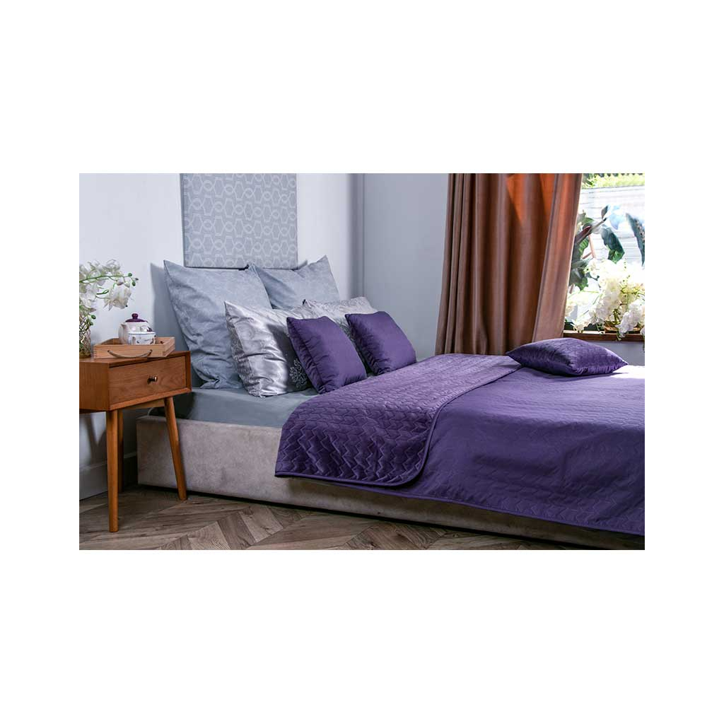 Покривало Руно двостороннє VeLour Фіолетове 180 х 220 см (340.55_Violet) - фото 5 Покривало Руно двостороннє VeLour Фіолетове 180 х 220 см (340.55_Violet) - фото 5
