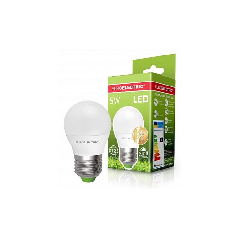 Лампочка EUROELECTRIC LED G45 5W E27 4000K 220V (LED-G45-05274(EE)) - фото 2